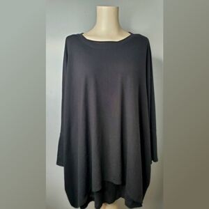 Kate & Mallory Black Assymetrical Tunic Size 2X